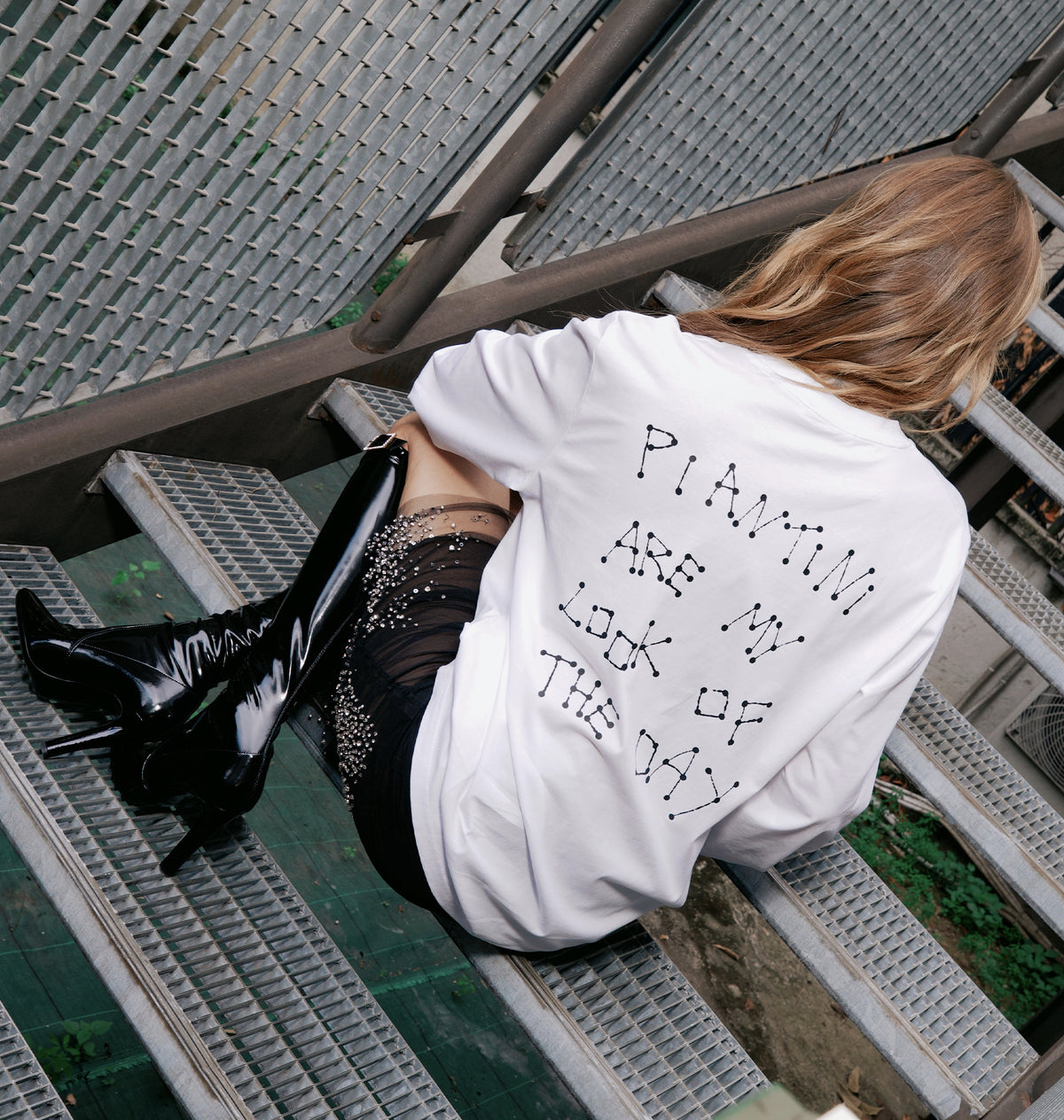 T-SHIRT MANICA LUNGA "PIANTINI ARE MY LOOK OF THE DAY"-thumbmail-4