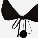 SATIN POM-PON TRIANGLE BRA