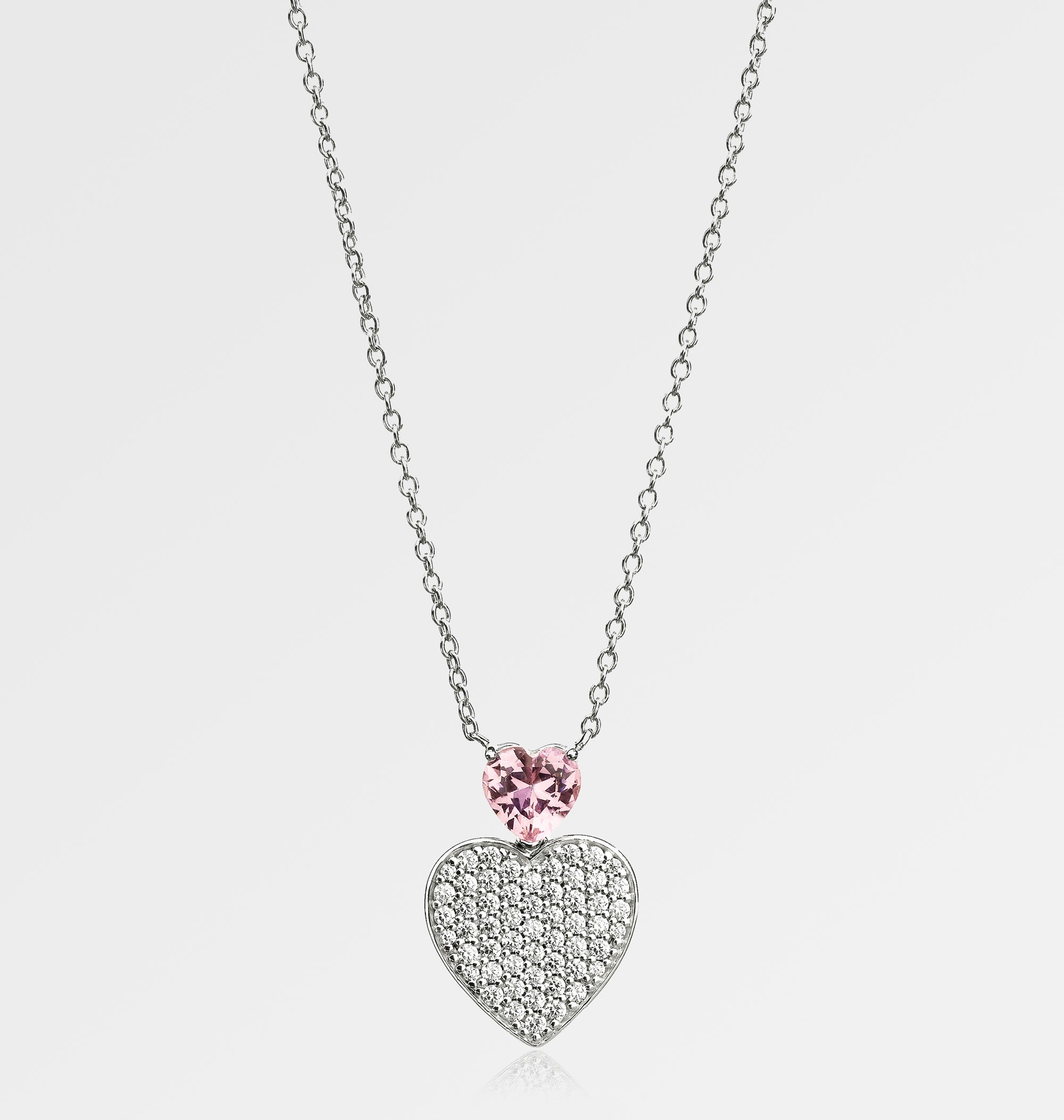 COLLANA CUORI ARGENTO 925 PINK