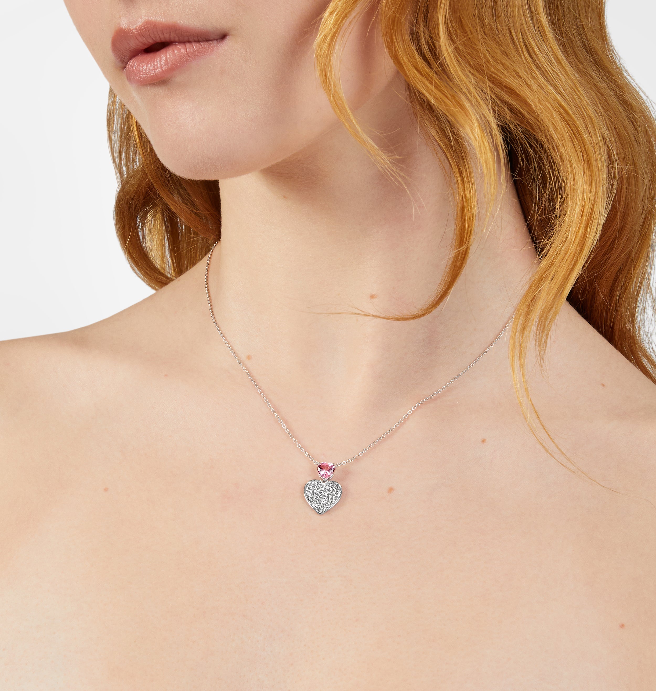 COLLANA CUORI ARGENTO 925 PINK