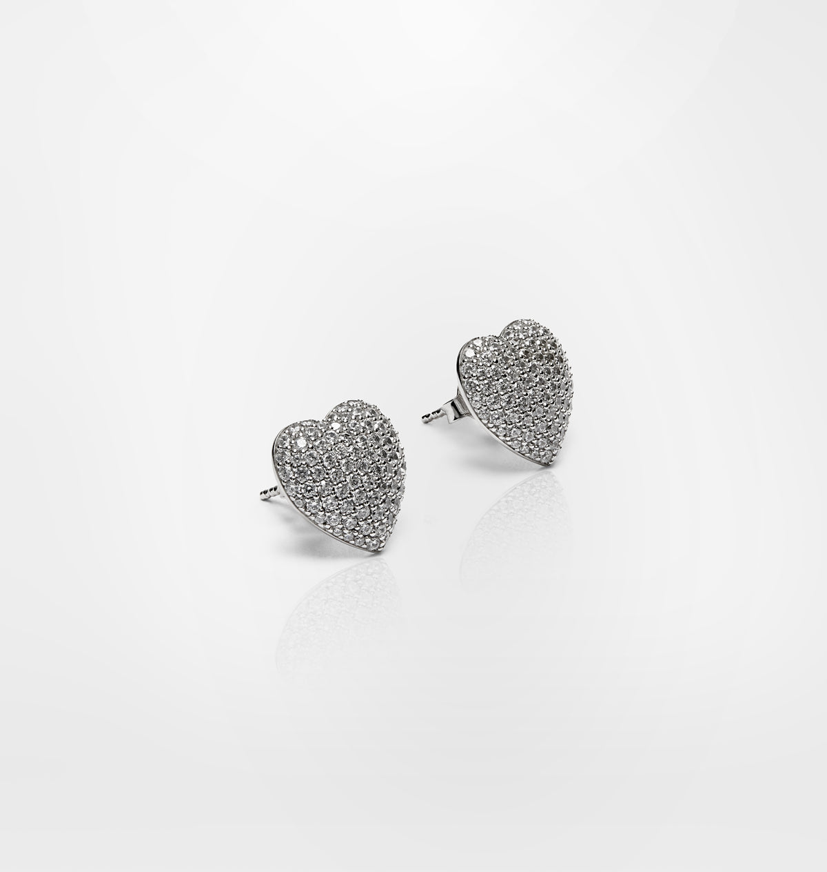 ORECCHINI SILVER CUORE PAVE