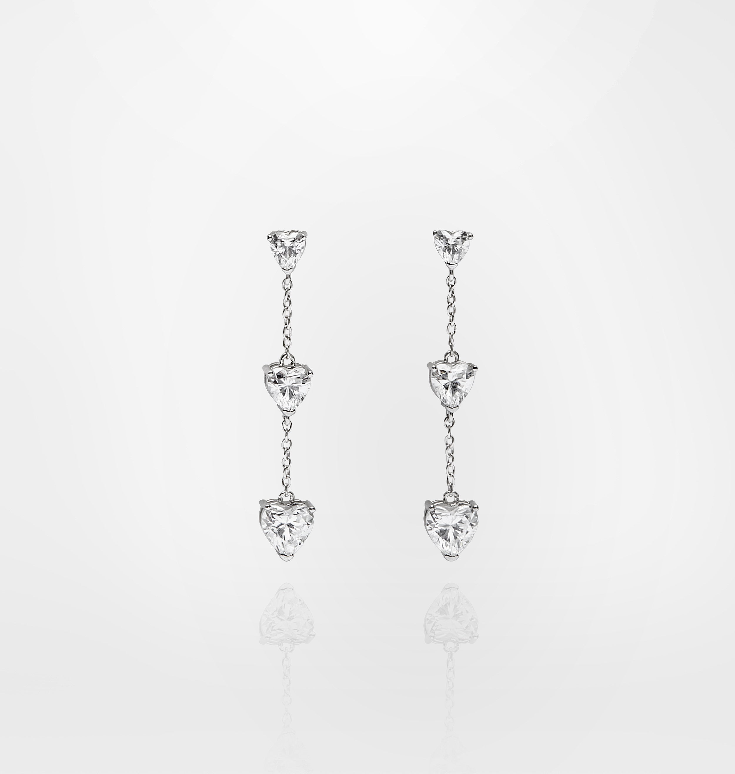 ORECCHINI PENDENTI ARGENTO 925 CUORICINI