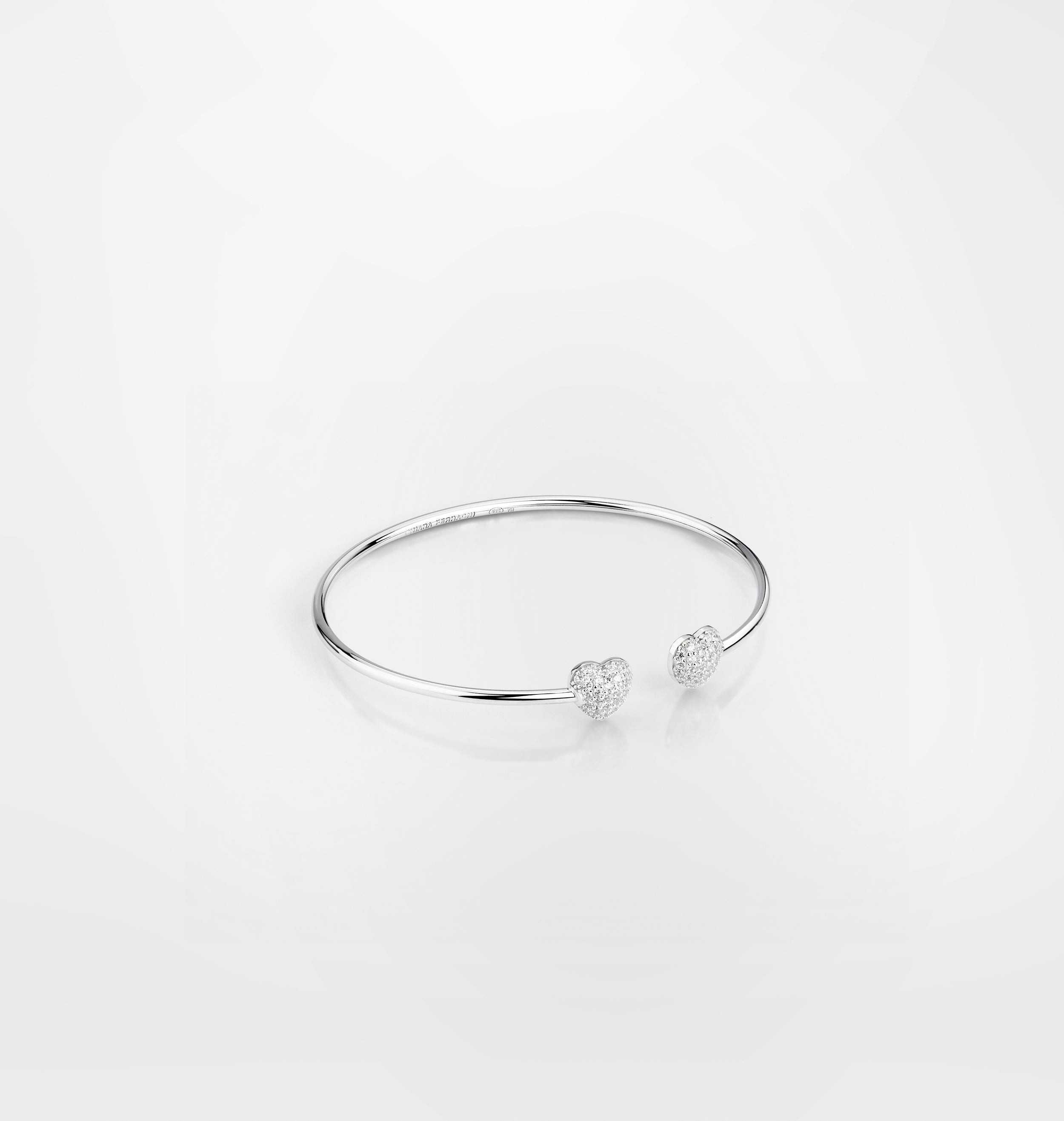 BRACCIALE CON CUORI PAVÈ ARGENTO 925