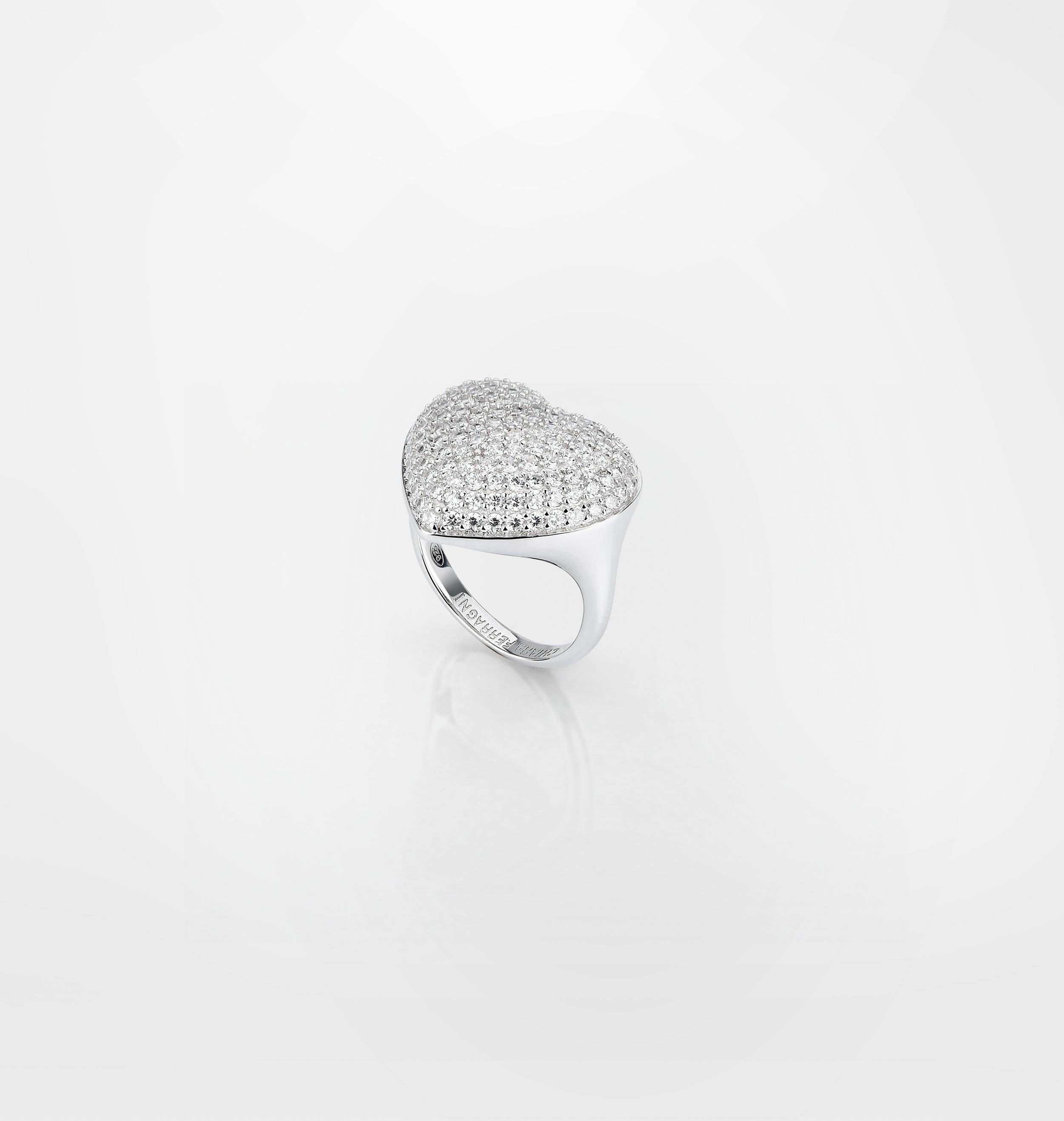 ANELLO CON CUORE PAVÈ ARGENTO 925