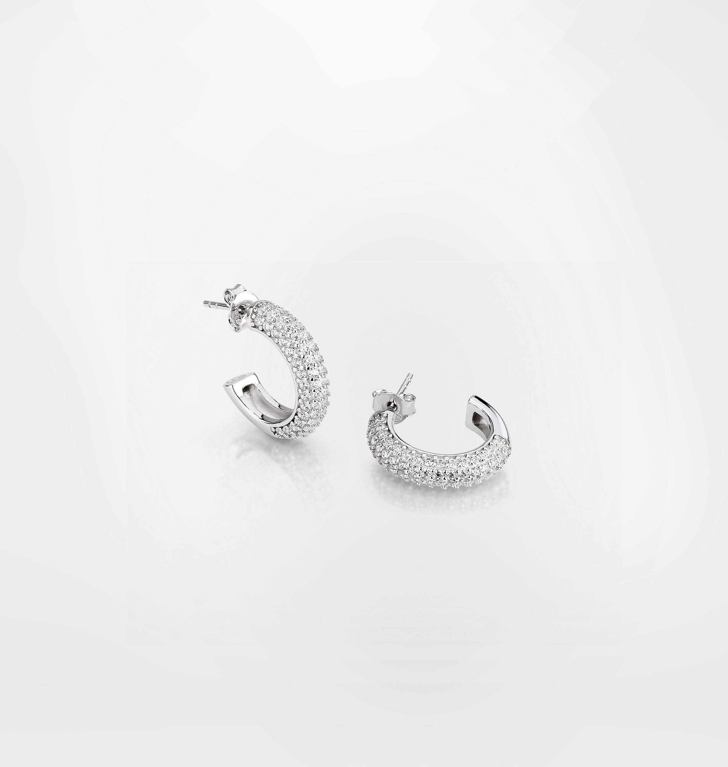 ORECCHINI PAVE A CERCHIO ARGENTO 925